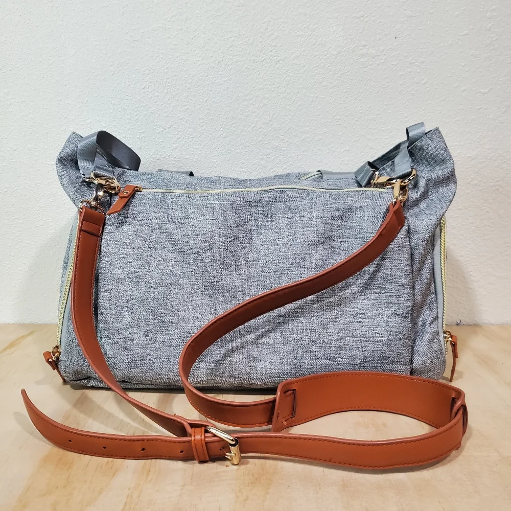 mommore Gray Breast Pump Diapaer Bag With Changing Mat